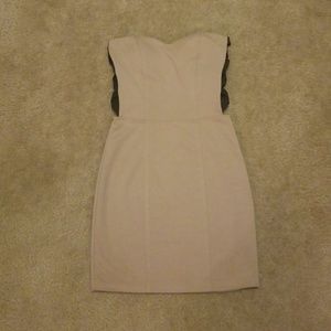 Beige strapless party dress